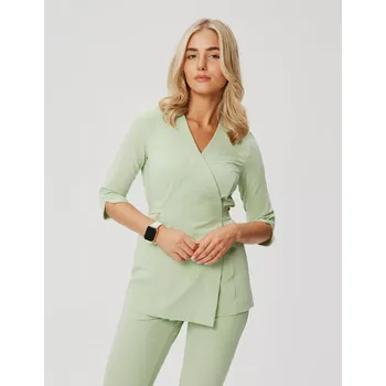 Zdravotnický oděv Zdravotnická halena se zavazováním Rosalie - MATCHA LATTE 0