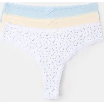 Dámské spodní prádlo Sinsay - Sada 3 kusů brazilských kalhotek - vícebarevná - 769DA-MLC - 769DA-MLC-S