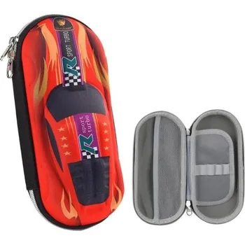 Penál 3D penál ve tvaru závodního auta EVA PU plastové pouzdro na tužky Roztomilé školní pouzdro na pero pro chlapce Karikatura 22x10x5 cm červená