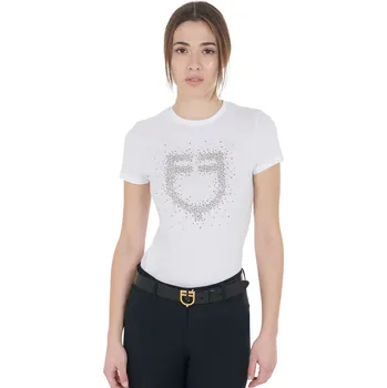 Dámské tričko EQUESTRO Triko Diamond Logo Equestro, dámské, bílé M