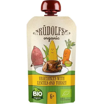 Rudolfs BIO kapsička Zelenina, čočka, krůtí maso 110 g