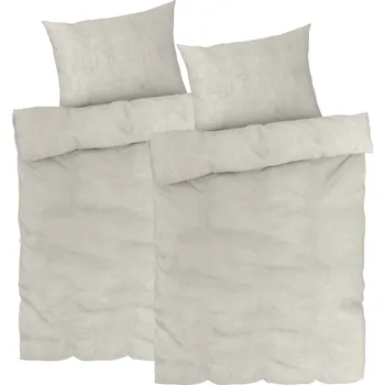 Povlečení LIVARNO home Sada ložního povlečení, 140 x 200 cm, 70 x 90 cm, písková, 2dílná