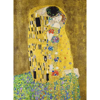 Puzzle Dřevěné puzzle Art: Gustav Klimt - Polibek 200 dílků