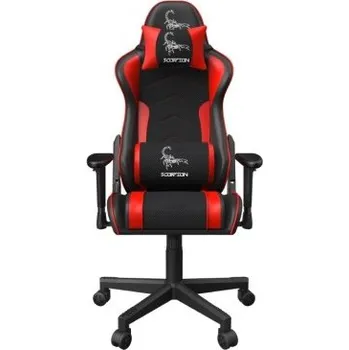 Gembird herní židle Scorpion černá/červená mesh-red skin