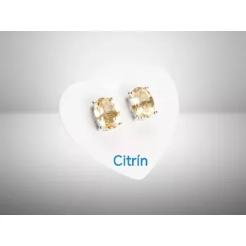 Náušnice Citrínové oválné náušnice z oceli – fazetovaný brus 5×7 mm