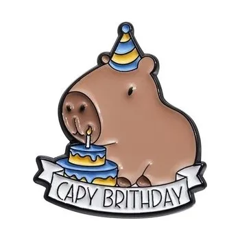 Odznáčky Kapybara Dort 3 x 2,3 cm