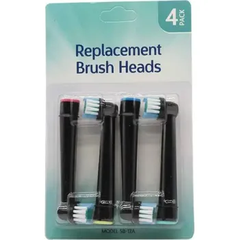 Elektrický zubní kartáček OZEO ORA Náhradní hlavice na kartáčky Oral B - 4 kusy, černé