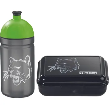 Svačinový box Svačinový set Černý Panter - svačinový box a lahev