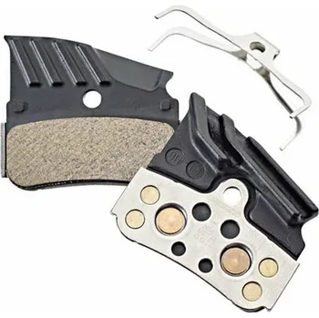 Brzda na kolo brzdové destičky SHIMANO N04C-MF s chladičem čtyřpístkové, metalické v krabičce