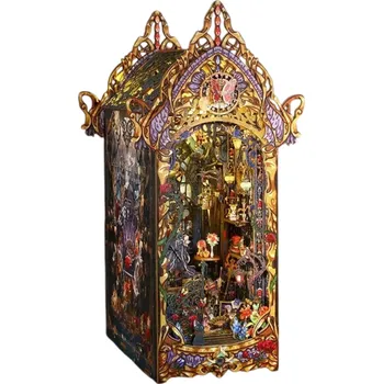 Dřevěná hračka DIY 3D domeček pro panenky 16 x 18 x 32 cm Dřevěná stavebnice s LED světlem a nábytkem Miniaturní model Ruční výroba Dekorace Dárek