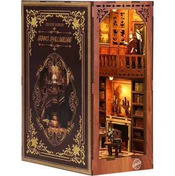 Dřevěná hračka Domeček pro panenky 11 x 18 x 24 cm DIY 3D dřevěná stavebnice s LED světlem Nábytek pro tvoření Miniaturní model Ruční montáž dekorace