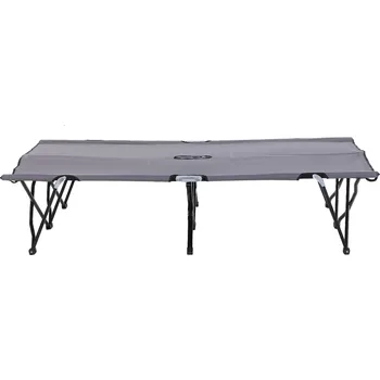 Zahradní lehátko Kempinkové lůžko s přenosnou taškou 193x125x40 cm | šedé + černé