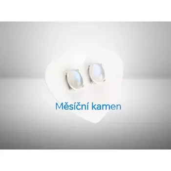 Náušnice Měsíční kámen naušnice ovál, 5x7 mm ocel (Indie)