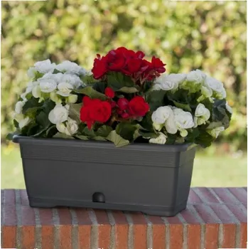 Truhlík AbLine Balkonový truhlík s podložkou 40x18x15 cm Versilia, antracit