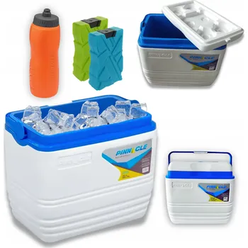 Turistická lednice 30L Bílá PINNACLE Voyager + chladicí vložky + lahev na pití