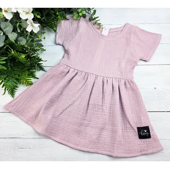 Dívčí šaty Kulišárny Dívčí letní princess šaty mušelín POWDER VELIKOST: 128