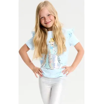 Sinsay - Tričko s flitry Disney Princess - světle modrá - 074GA-50X - 074GA-50X-140