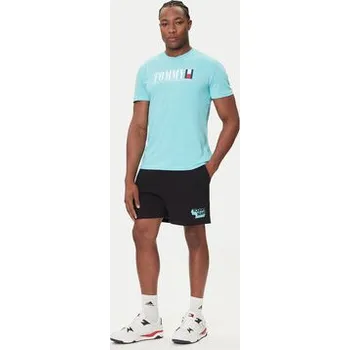 Pánské kraťasy Tommy Jeans Sportovní kraťasy Stack Logo DM0DM21803 Černá Relaxed Fit XS