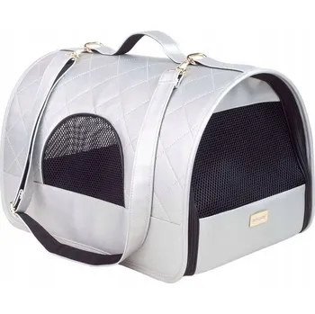 přepravka pro zvíře AMIPLAY Venus M Taška přepravka kufřík pro psa kočku jorkšíra čivavu stříbrná