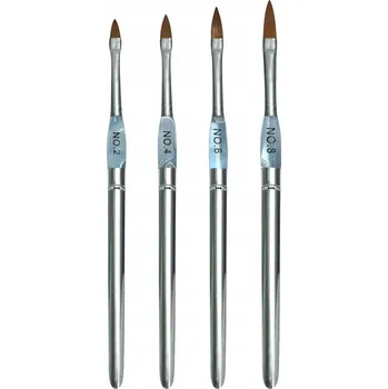 Kosmetický štětec 4x Štětec na Akrylo Gel Hybrid Skládací na Zdobení Nehtů Sada 4ks