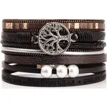 Metalický náramek Strom života Černý