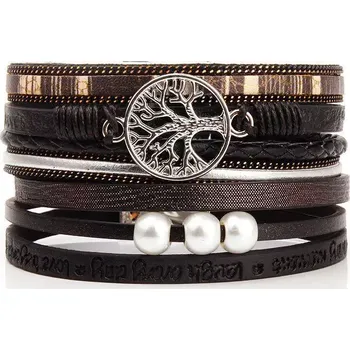 Náramek Metalický náramek Strom života Černý