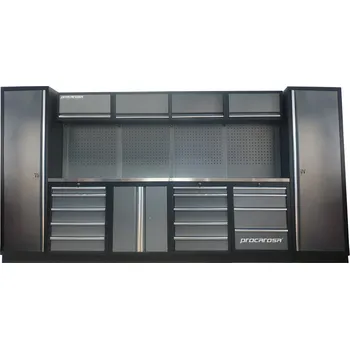 Sestava dílenského nábytku Procarosa PROFESSIONAL L-6 Pracovní deska: nerezová