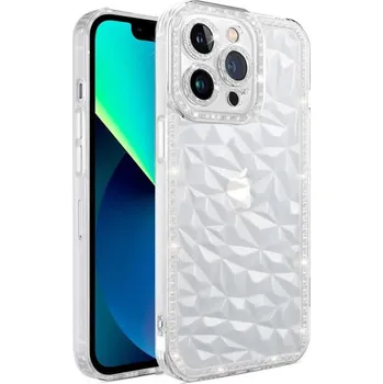 Pouzdro na mobilní telefon Transparentní kryt s diamantovým efektem pro iPhone 14 Pro - čirý