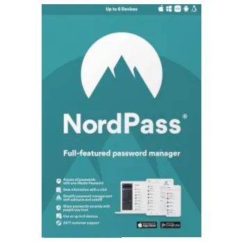 Antivir NordPass Premium 6 zařízení, 1 rok, NP1C1Y-EPDE-E