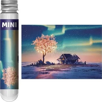 ostatní stavebnice Puzzle 150 dílků ve zkumavce 15 x 10 cm Polární záře Noční krajina Severní světlo Relaxační skládačka Vzdělávací hračka pro děti i dospělé