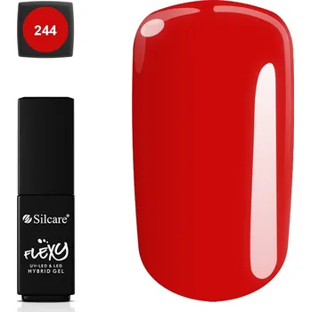 Přípravek na nehty Hybridní lak Flexy 244 4,5g červený bez TPO, UV lak na nehty