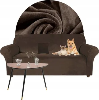 Napínací potah Potah na pohovku (kanape) Domidekor hnědý