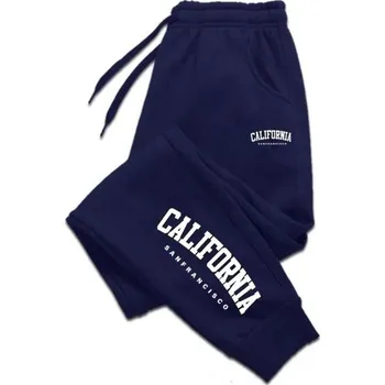 Pánské běžecké sportovní kalhoty Ležérní volné tepláky pro trénink a jogging Pohodlné kalhoty pro muže na běhání a aktivní volný čas tmavě modrá XS