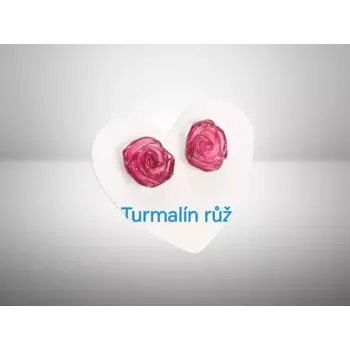 Náušnice Turmalínové naušnice růžička s ocelí 6 mm