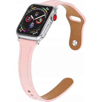 Řemínek na hodinky Kožený řemínek pro Apple Watch 1 2 3 4 5 6 7 SE pro Apple 41mm růžový