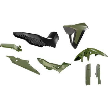 RACETECH (RTECH) kompletní sada plastů s sedloM REVOLUTION HONDA XL 750 TRANSALP 23-25 barva tmavý zelená / černá (RACETECH (RTECH) kompletní sada plastů s sedloM REVOLUTION HONDA XL 750 TRANSALP 23-25 barva tmavý zelená / černá)