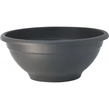 Květináč AbLine Plastový květináč ve tvaru misky 35x16 cm, antracit