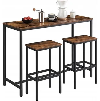 Barová židle BAROVÝ SET KUCHYŇSKÝ STŮL + 2 ŽIDLE BAROVÁ ŽIDLE MODERNÍ INDUSTRIÁLNÍ LOFT 100 CM