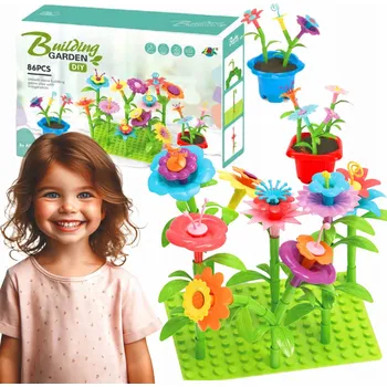 ostatní stavebnice SADA STAVEBNICE KVĚTINY ZAHRADA STAVEBNICE 86 DÍLŮ KVĚTINY HRANÍ NA ZAHRADNÍKA