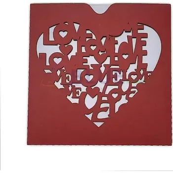 Svatební dekorace Papírová dekorační obálka 05c LOVE červené