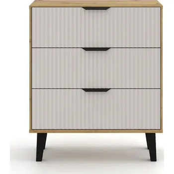 Komoda Komoda Borg Duo se 3 zásuvkami - Mebelbos Světlý dub 70x81.4 cm