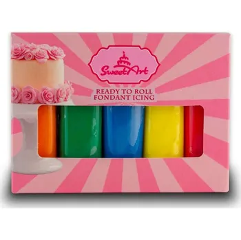 SweetArt potahovací a modelovací hmoty vanilkové Colour mix (5x100 g)
