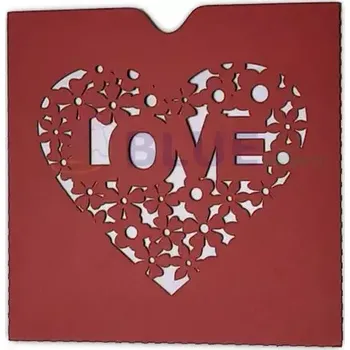 Svatební dekorace Papírová dekorační obálka 05b LOVE červené