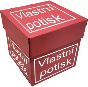 Papírová dárková krabička s vlastním potiskem červená