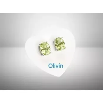 Náušnice Olivín oválný 5×7 mm – náušnice z chirurgické oceli, puzeta/gumička