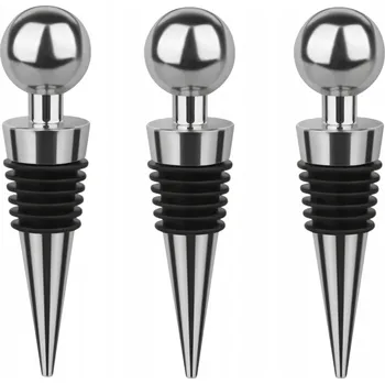 Ruhhy 21158 Zátka na víno stříbrná, 3 ks