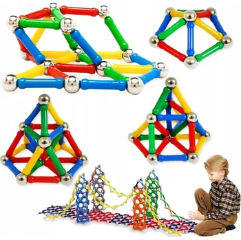 ostatní stavebnice MAGNETICKÉ STAVEBNÍ STAVEBNICE PRO DĚTI, TVŮRČÍ SADA, 138 DÍLŮ