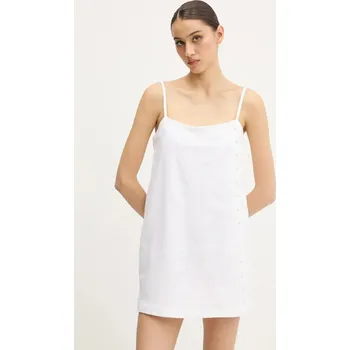 Dámské šaty Lněné šaty Abercrombie & Fitch béžová barva, mini, KI159-5696 KI159.5696.100 01X, vel. S