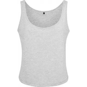 Build Your Brand Dámské oversize crop top tílko 100% bavlna Barva: šedá melír, Velikost: XXL BY051