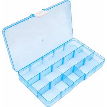 Úložný box Přenosná modrá úložná krabice s 15 mřížkami vhodná pro každodenní použití v domácnosti/šperky